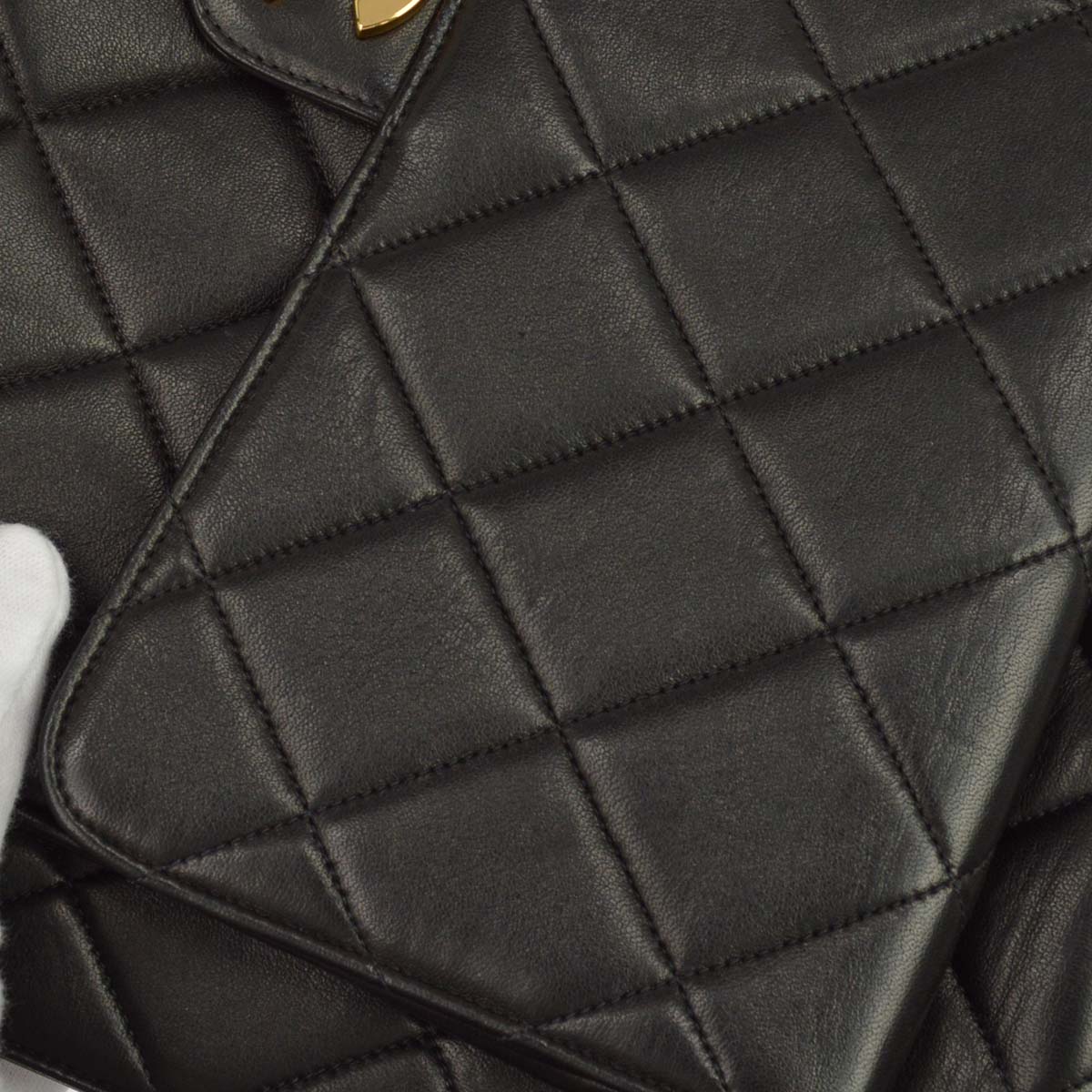 Chanel Black Lambskin Briefcase Handbag