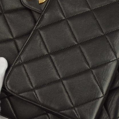 Chanel Black Lambskin Briefcase Handbag