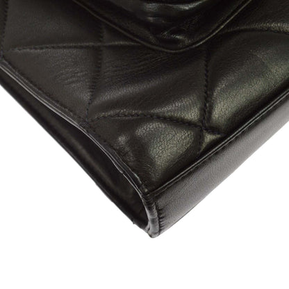 Chanel Black Lambskin Briefcase Handbag