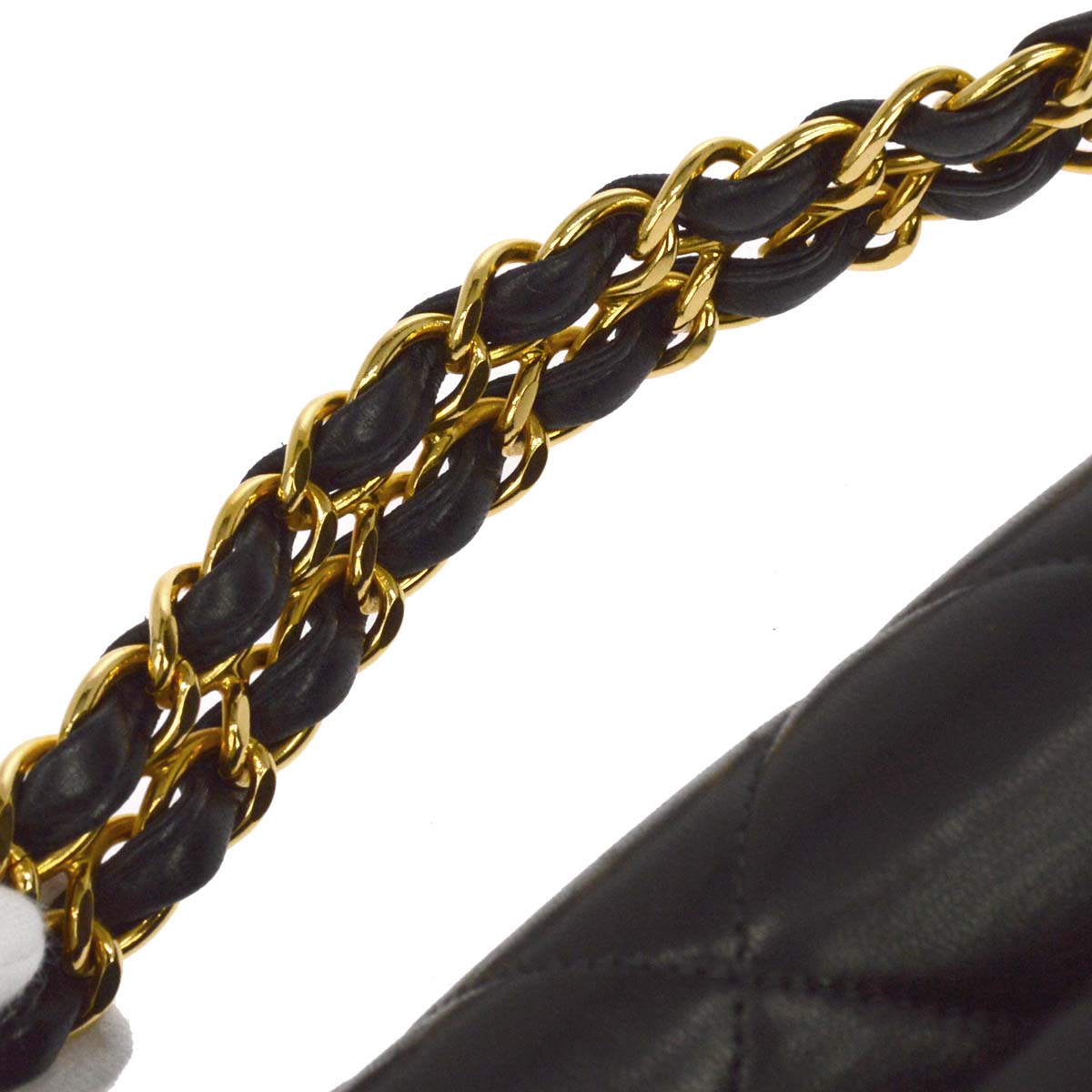 Chanel Black Lambskin Briefcase Handbag