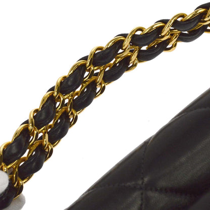 Chanel Black Lambskin Briefcase Handbag