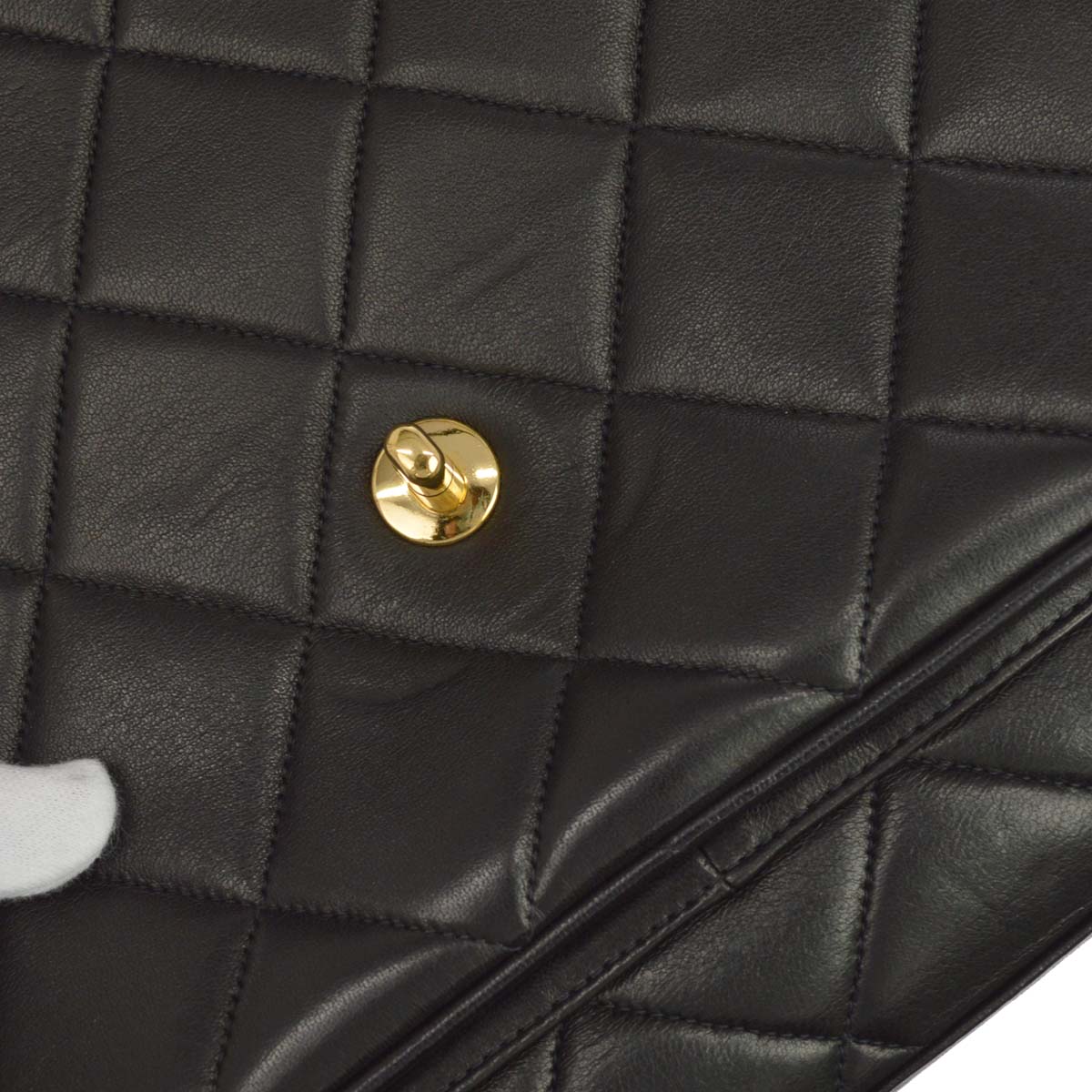 Chanel Black Lambskin Briefcase Handbag