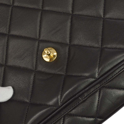 Chanel Black Lambskin Briefcase Handbag