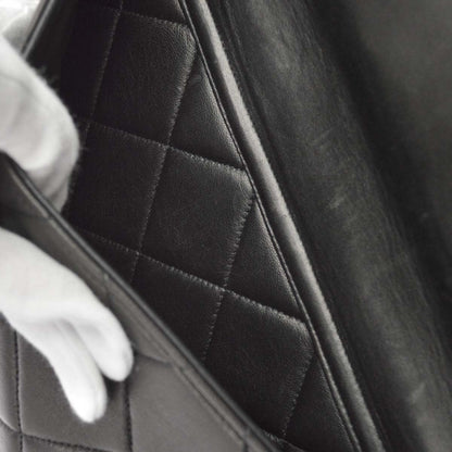 Chanel Black Lambskin Briefcase Handbag