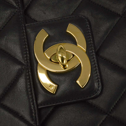 Chanel Black Lambskin Briefcase Handbag
