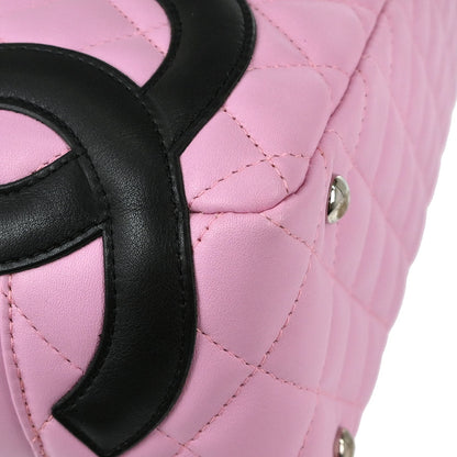 Chanel 2005-2006 Pink Calfskin Cambon Ligne Bowling Bag