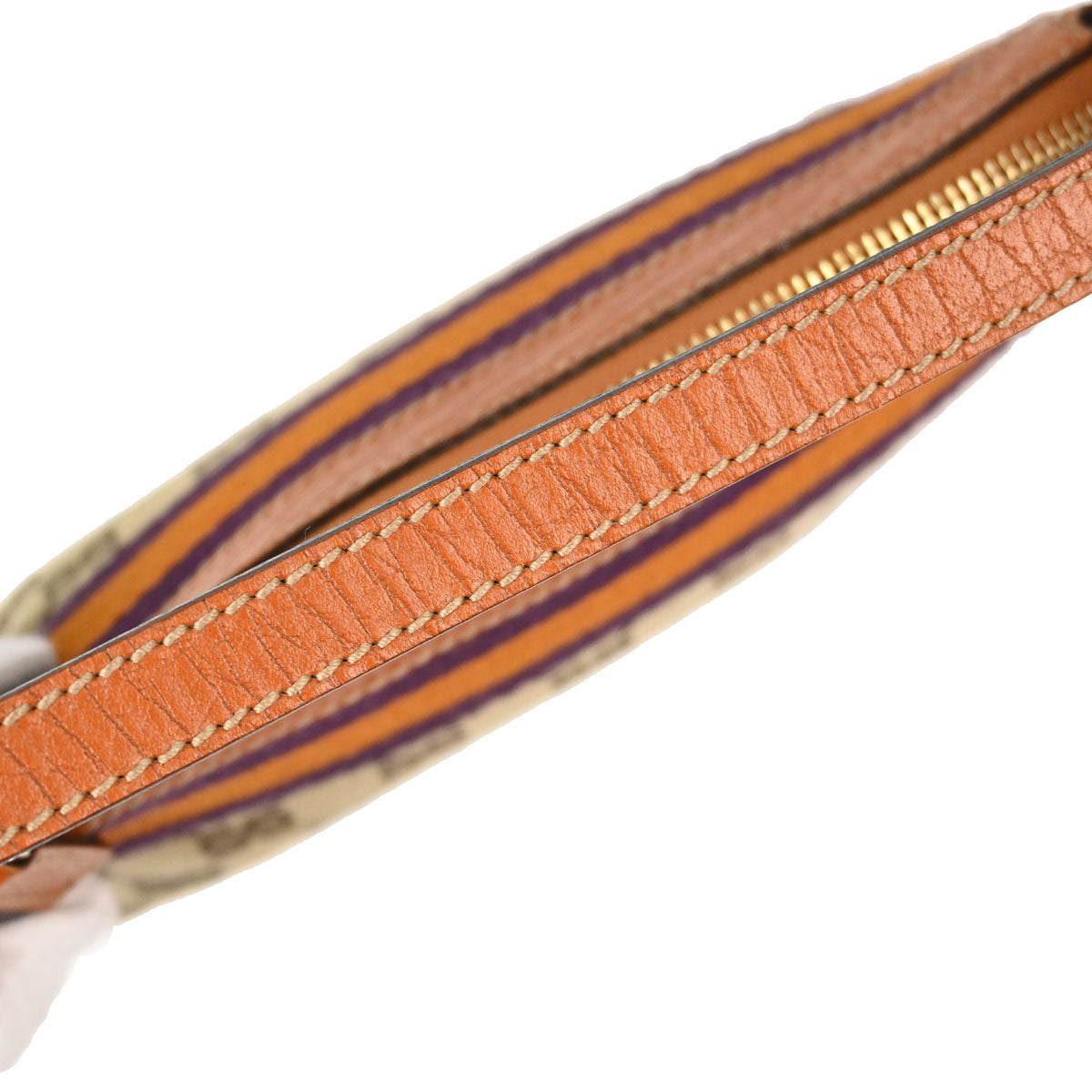 Gucci Beige Orange Canvas Sherry Line GG Handbag