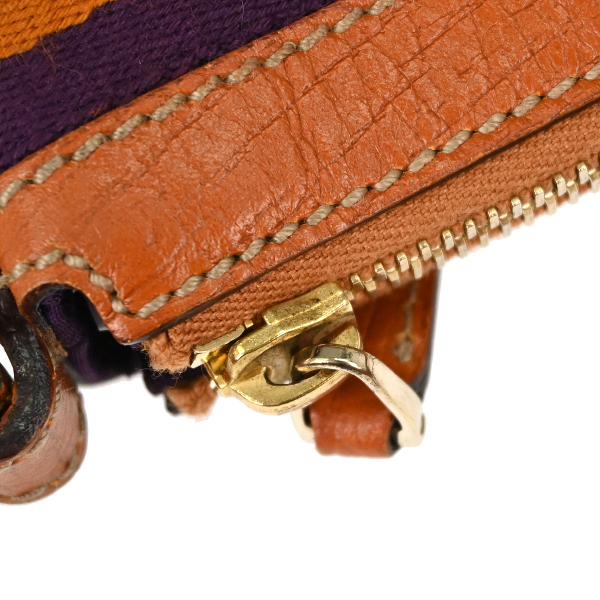 Gucci Beige Orange Canvas Sherry Line GG Handbag