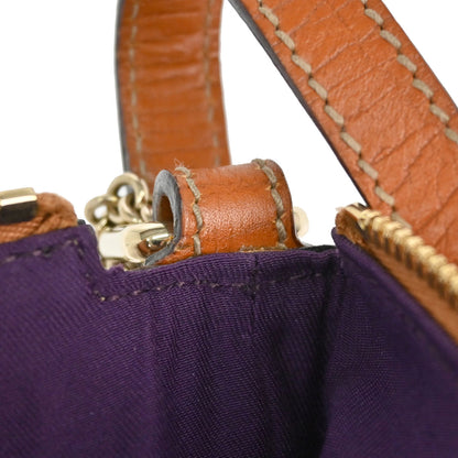 Gucci Beige Orange Canvas Sherry Line GG Handbag