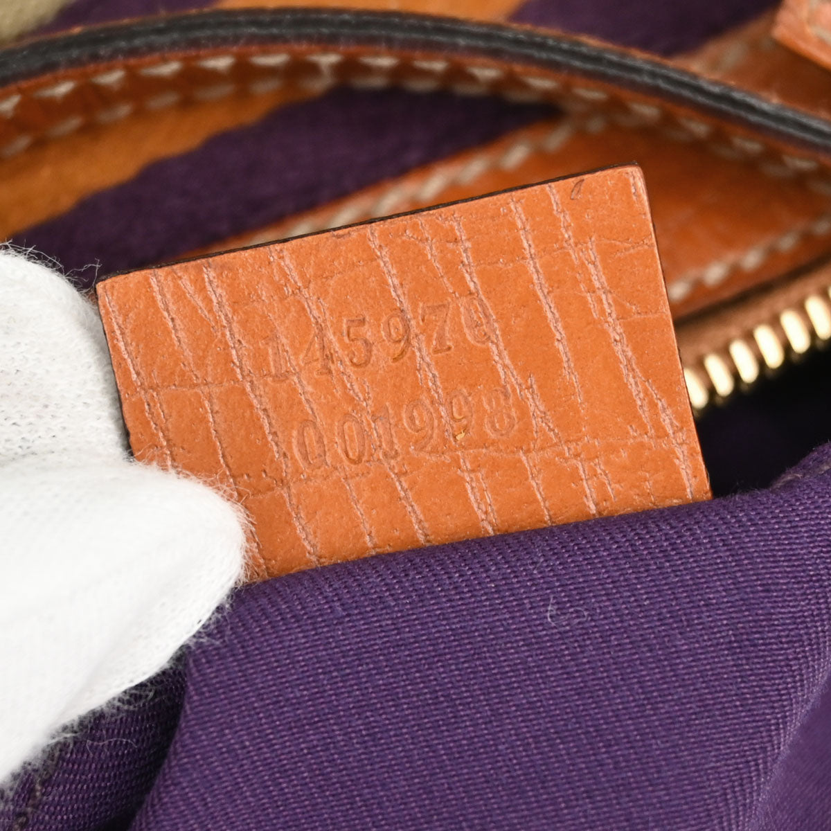 Gucci Beige Orange Canvas Sherry Line GG Handbag