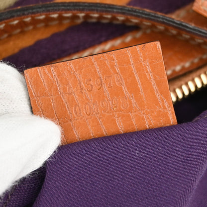 Gucci Beige Orange Canvas Sherry Line GG Handbag