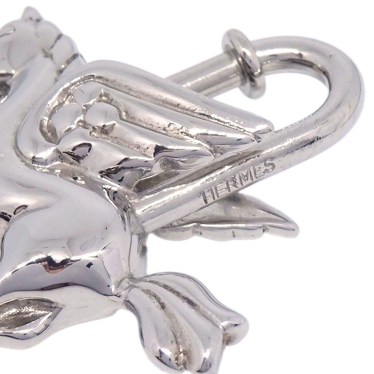 Hermes 1993 Le Cheval Pegasus Cadena Silver Small Good