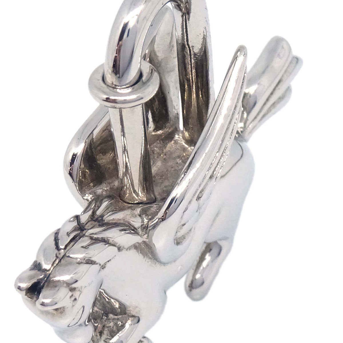 Hermes 1993 Le Cheval Pegasus Cadena Silver Small Good