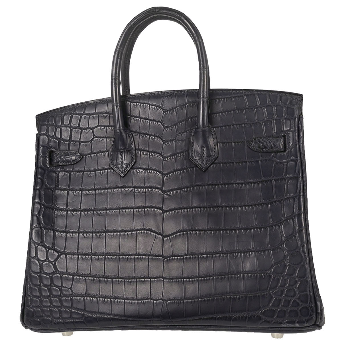 Hermes * Blue Indigo Matt Niloticus Birkin 25 Handbag