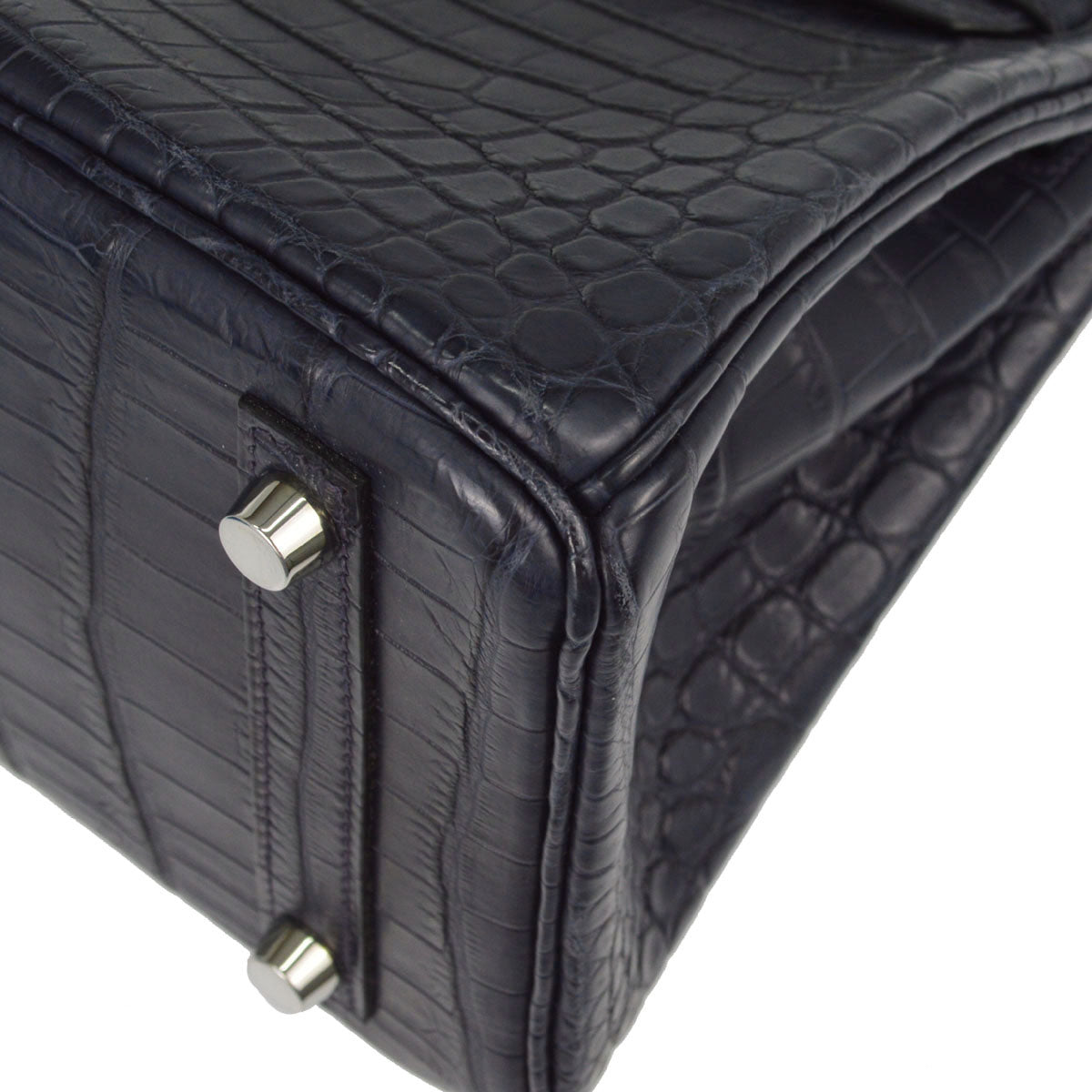 Hermes * Blue Indigo Matt Niloticus Birkin 25 Handbag