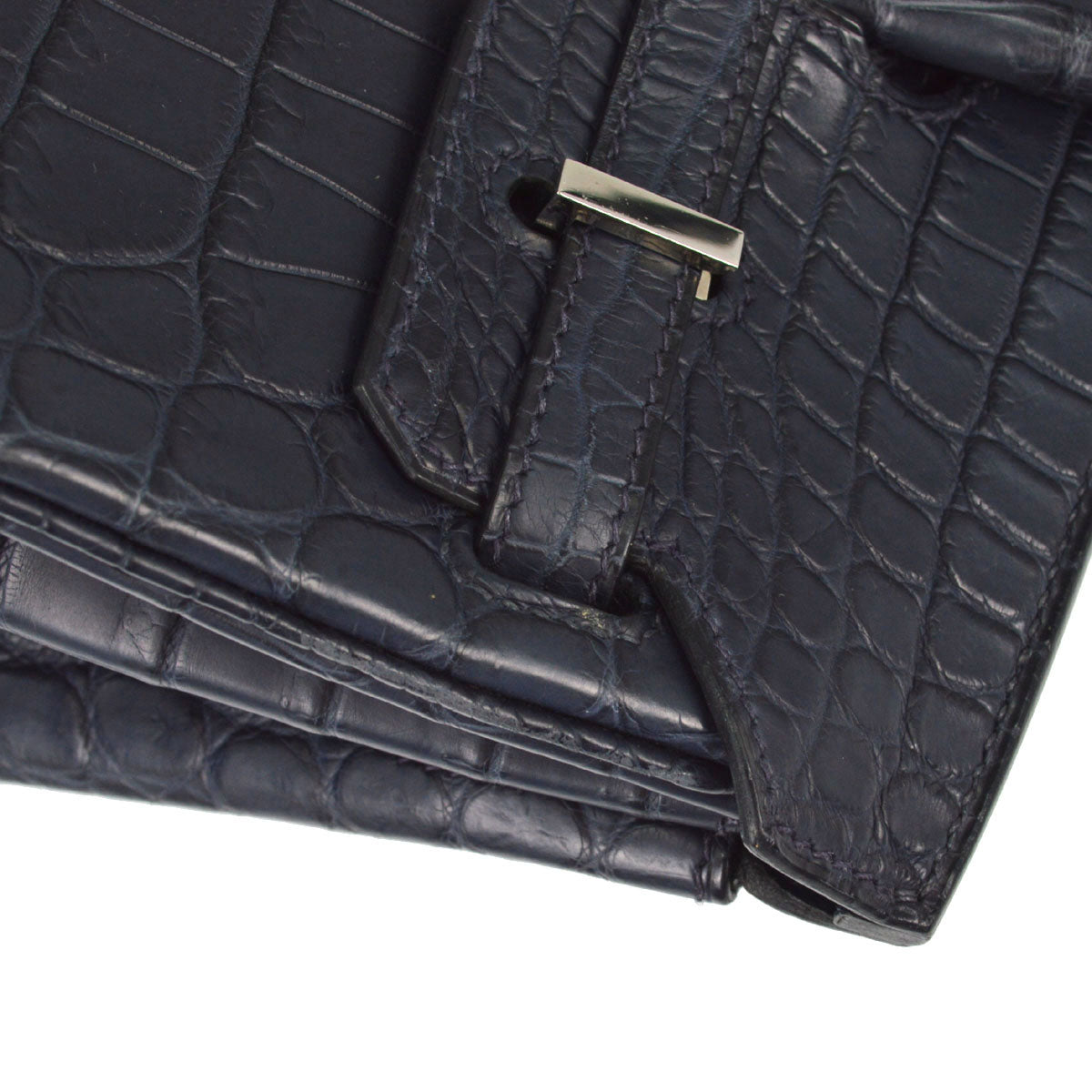 Hermes * Blue Indigo Matt Niloticus Birkin 25 Handbag