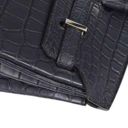 Hermes * Blue Indigo Matt Niloticus Birkin 25 Handbag