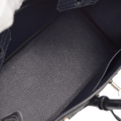 Hermes * Blue Indigo Matt Niloticus Birkin 25 Handbag