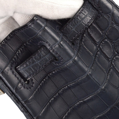 Hermes * Blue Indigo Matt Niloticus Birkin 25 Handbag