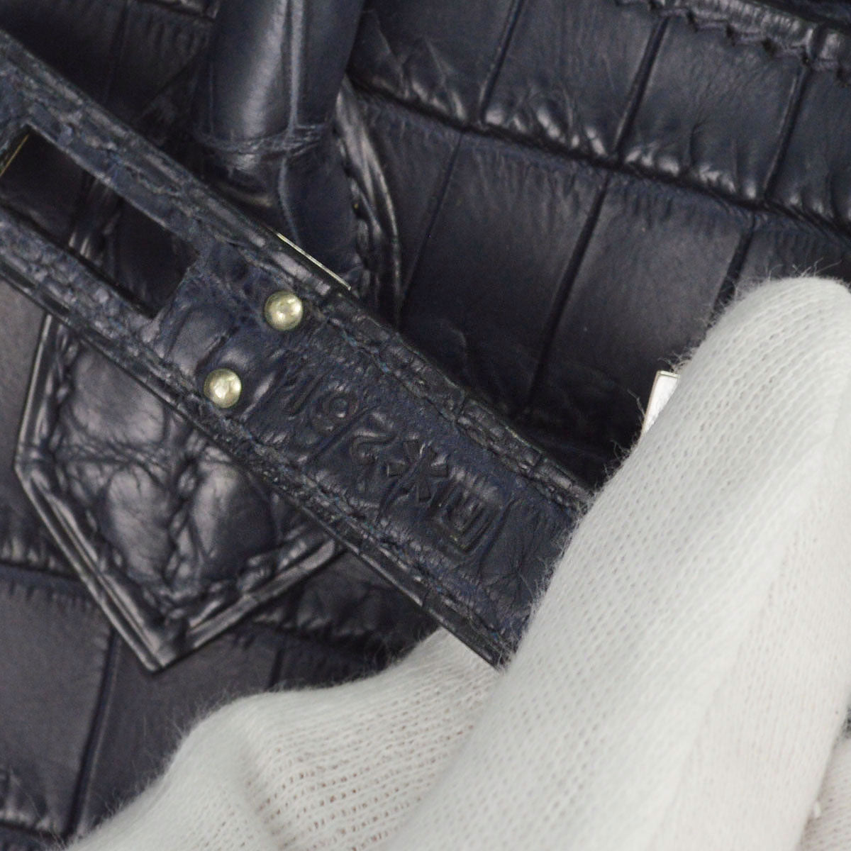 Hermes * Blue Indigo Matt Niloticus Birkin 25 Handbag