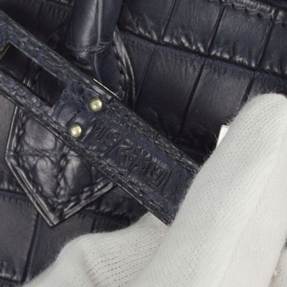 Hermes * Blue Indigo Matt Niloticus Birkin 25 Handbag