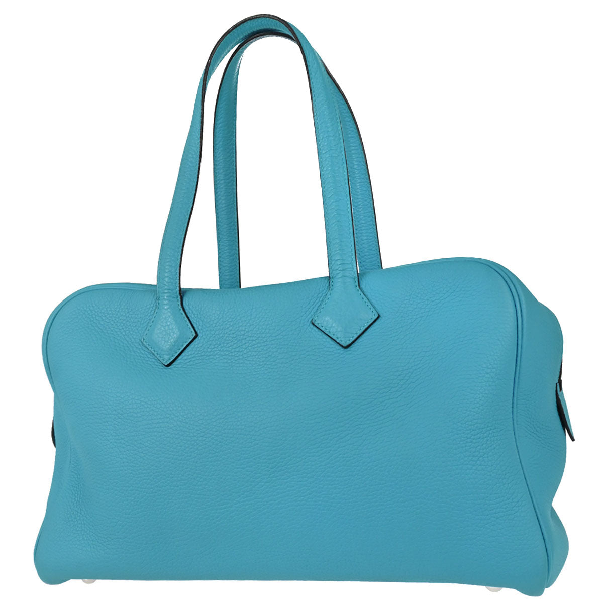 Hermes Blue Izmir Taurillon Clemence Victoria II 35 Handbag