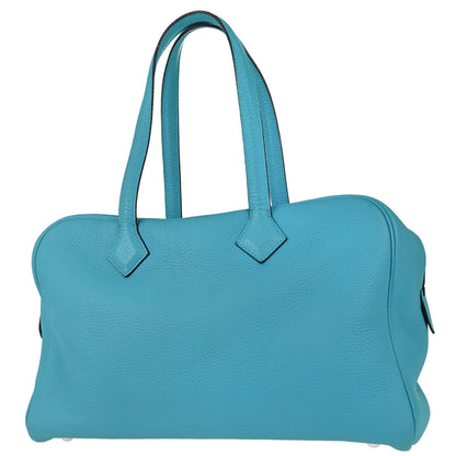 Hermes Blue Izmir Taurillon Clemence Victoria II 35 Handbag