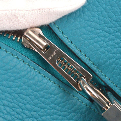 Hermes Blue Izmir Taurillon Clemence Victoria II 35 Handbag