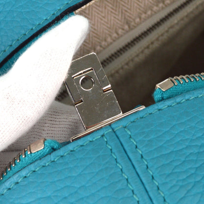 Hermes Blue Izmir Taurillon Clemence Victoria II 35 Handbag