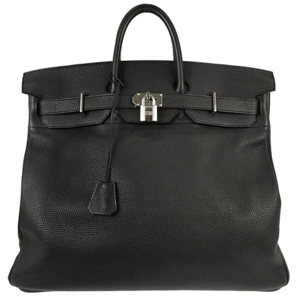 Hermes Black Togo HAC Haut a Courroies 50 Handbag