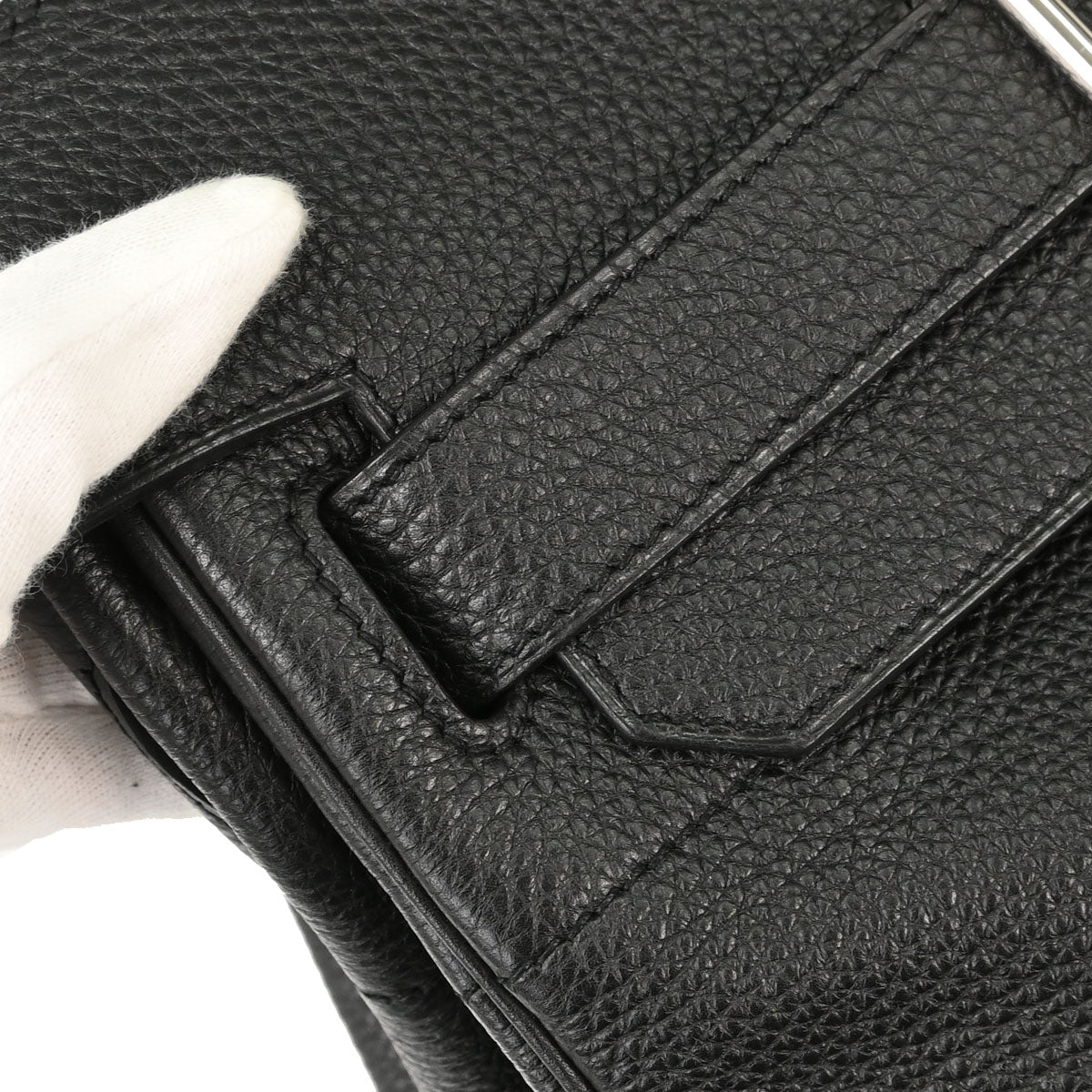 Hermes Black Togo HAC Haut a Courroies 50 Handbag