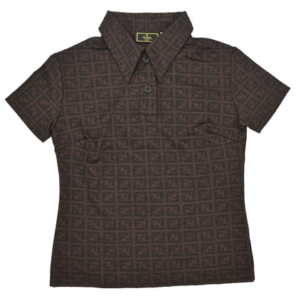 Fendi Top Polo Shirt Zucca Brown #40