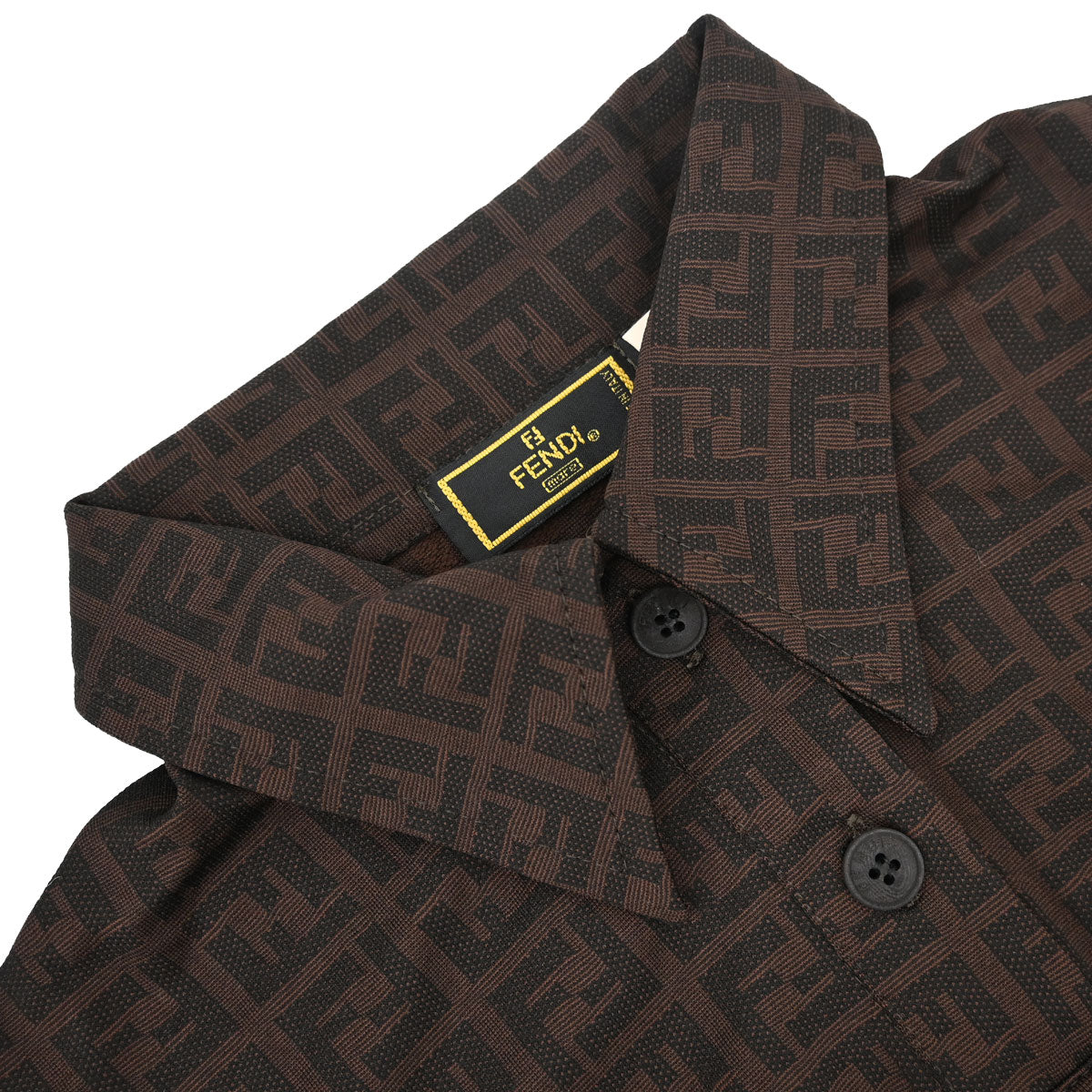 Fendi Top Polo Shirt Zucca Brown #40