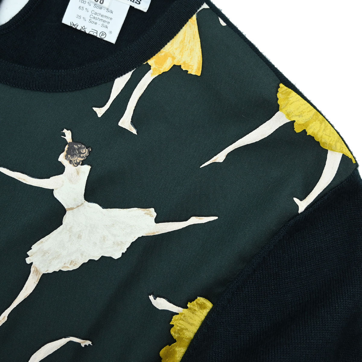 Hermes Long Sleeve Top La Danse Dark Green #38