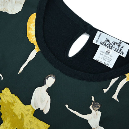 Hermes Long Sleeve Top La Danse Dark Green #38