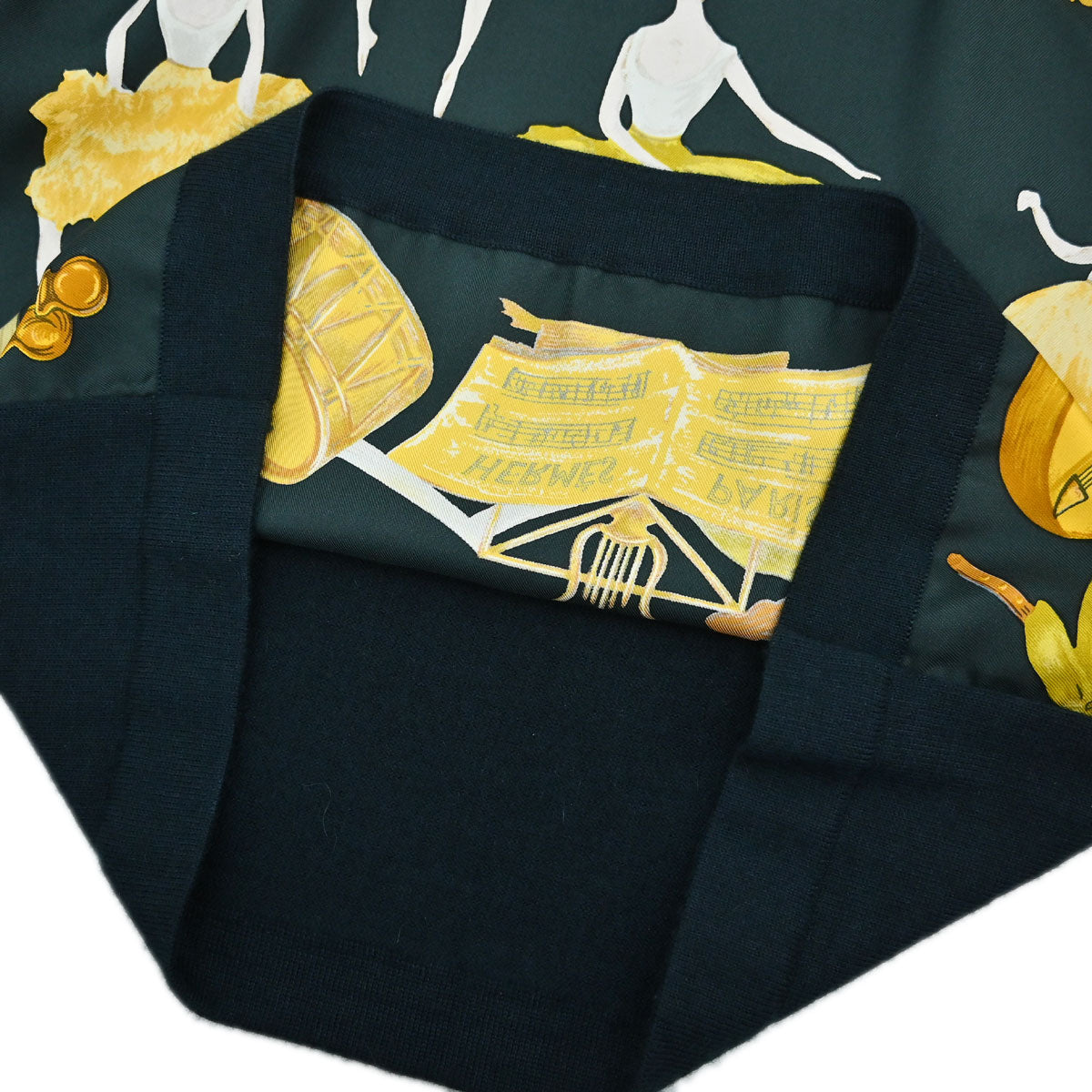 Hermes Long Sleeve Top La Danse Dark Green #38