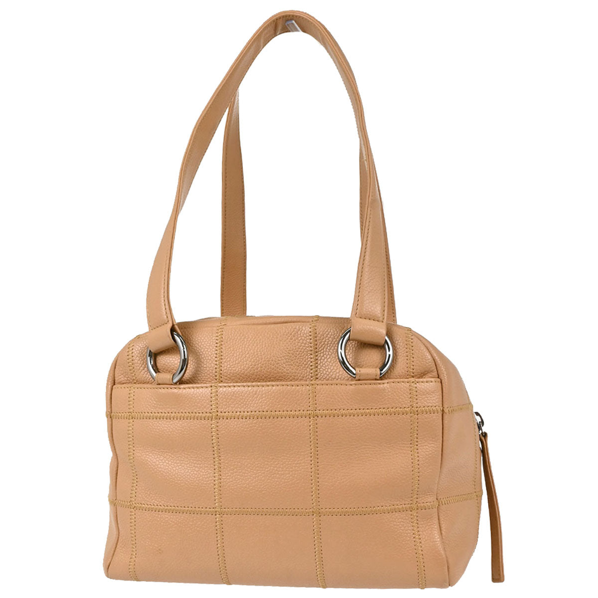 Chanel 2004-2005 Beige Caviar Skin Wild Stitch Choco Bar Handbag