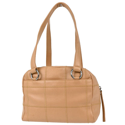 Chanel 2004-2005 Beige Caviar Skin Wild Stitch Choco Bar Handbag