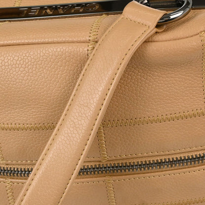 Chanel 2004-2005 Beige Caviar Skin Wild Stitch Choco Bar Handbag