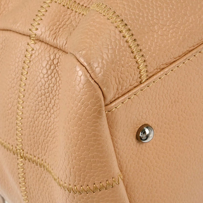 Chanel 2004-2005 Beige Caviar Skin Wild Stitch Choco Bar Handbag