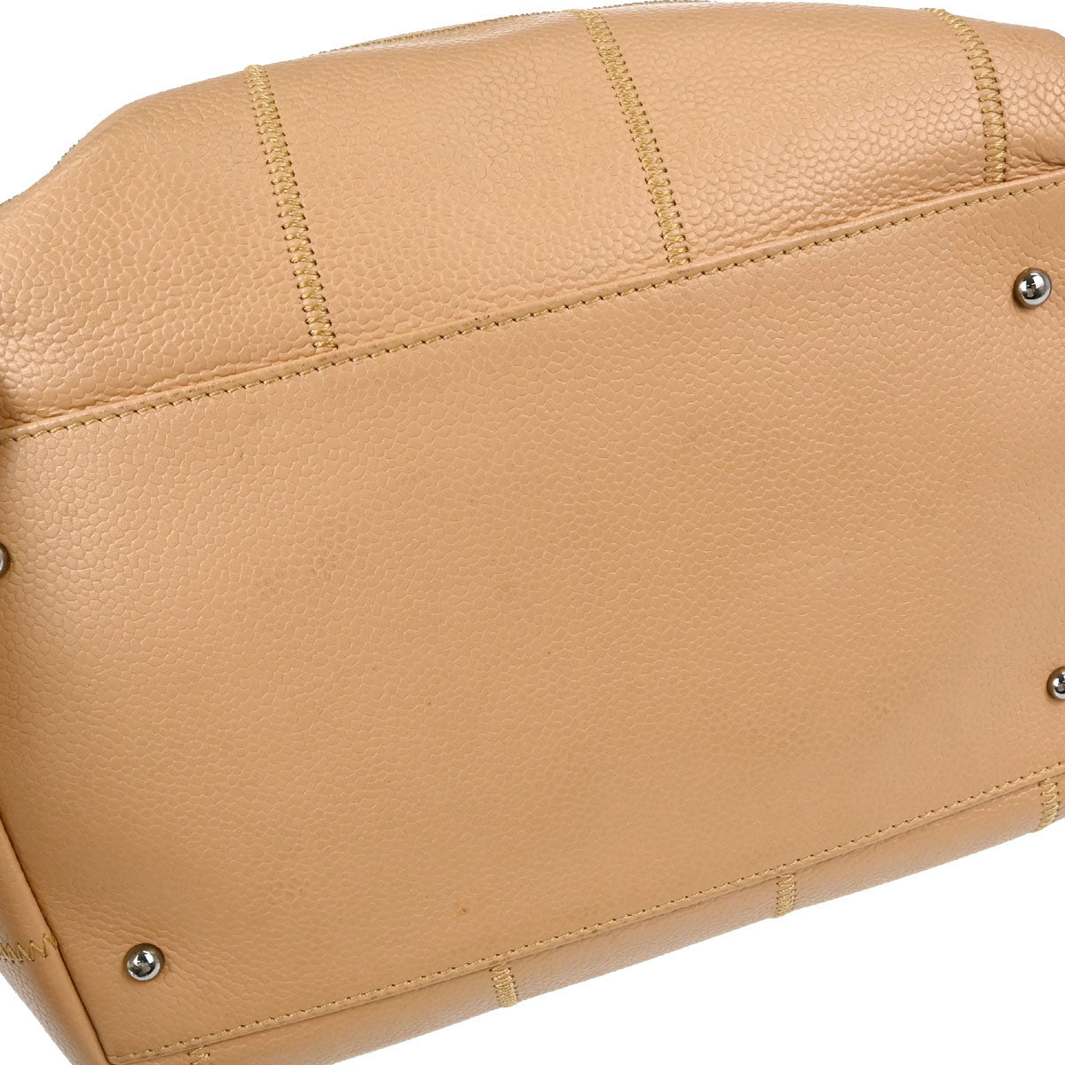 Chanel 2004-2005 Beige Caviar Skin Wild Stitch Choco Bar Handbag