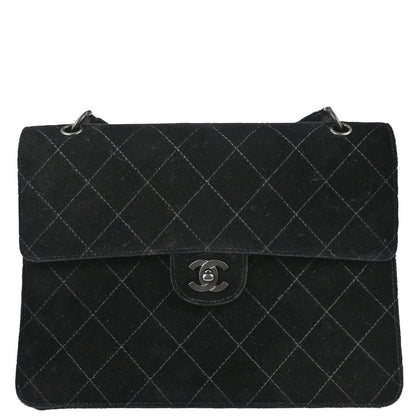 Chanel 1997-1999 Black Velvet Shoulder Bag