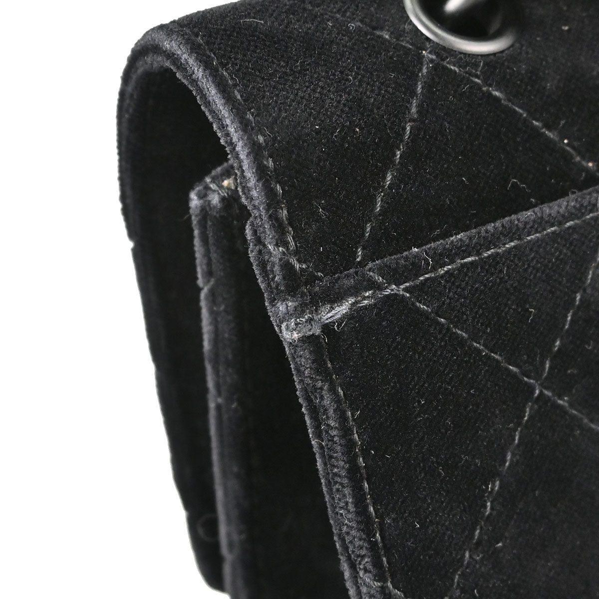 Chanel 1997-1999 Black Velvet Shoulder Bag