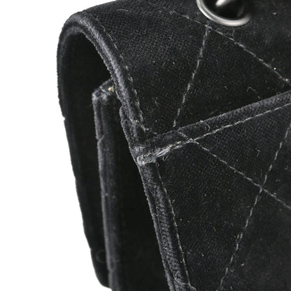 Chanel 1997-1999 Black Velvet Shoulder Bag