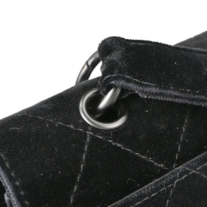 Chanel 1997-1999 Black Velvet Shoulder Bag