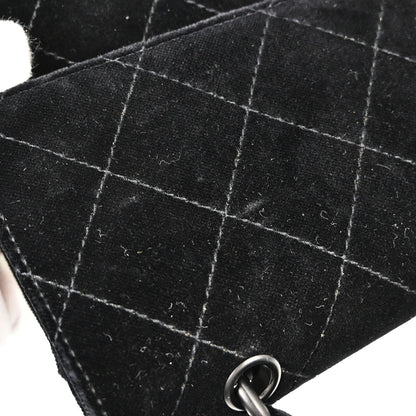 Chanel 1997-1999 Black Velvet Shoulder Bag
