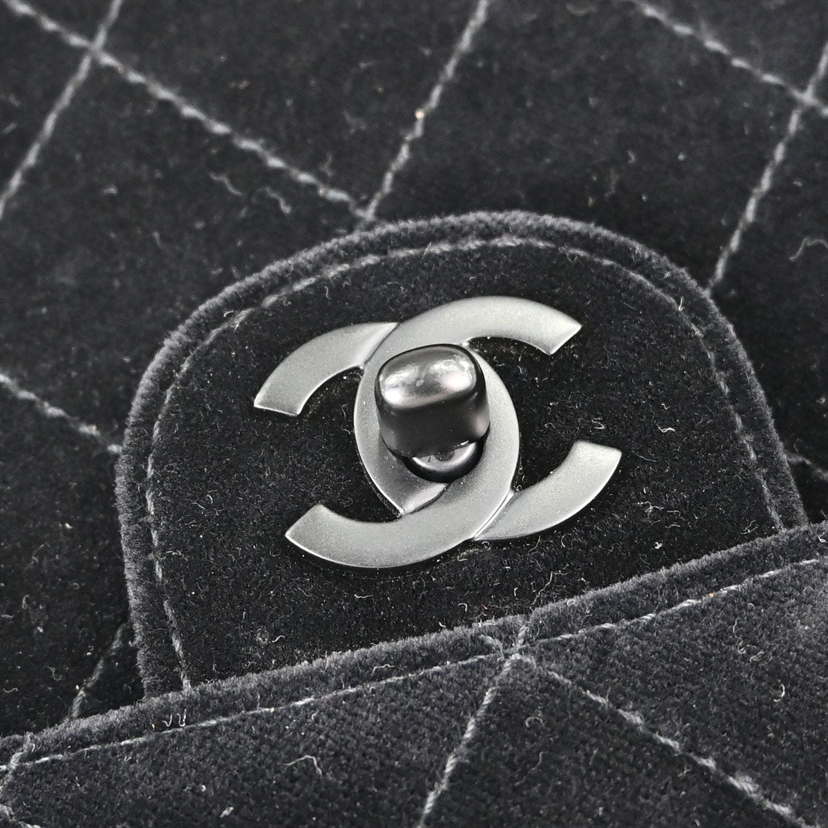 Chanel 1997-1999 Black Velvet Shoulder Bag