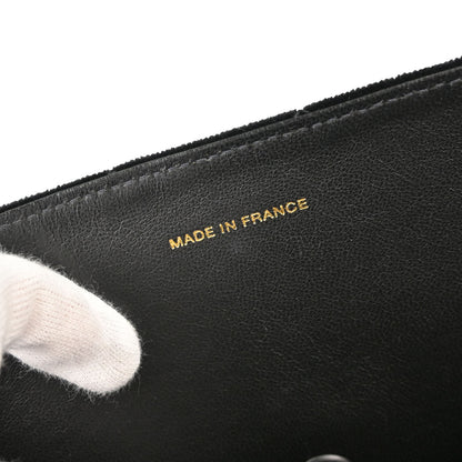 Chanel 1997-1999 Black Velvet Shoulder Bag