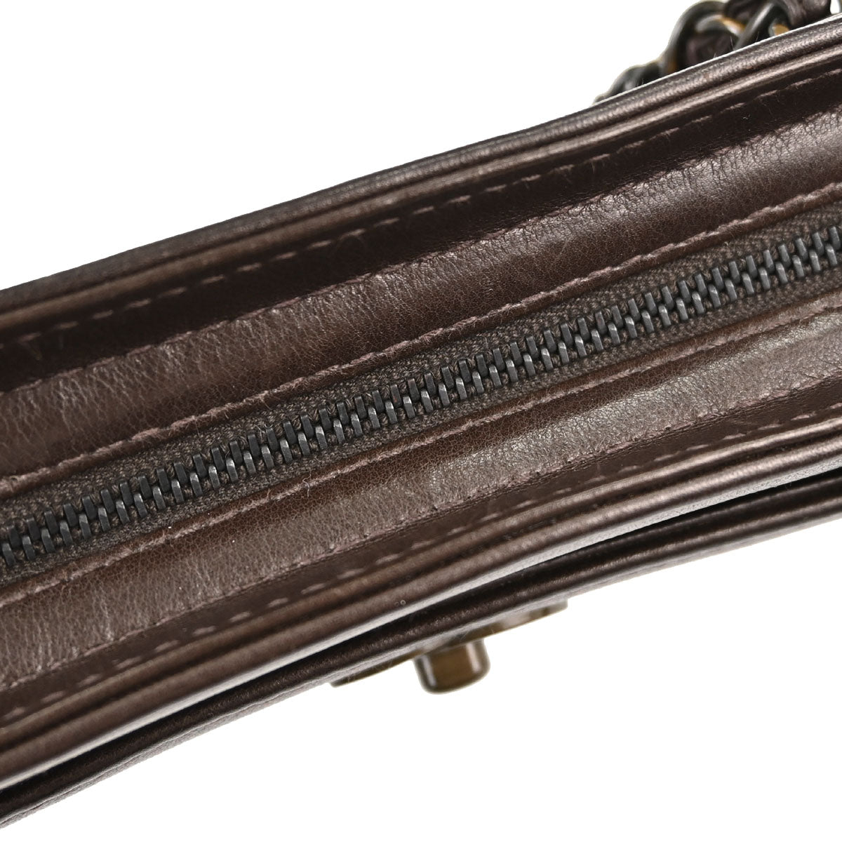 Chanel Brown Calfskin Tote Handbag