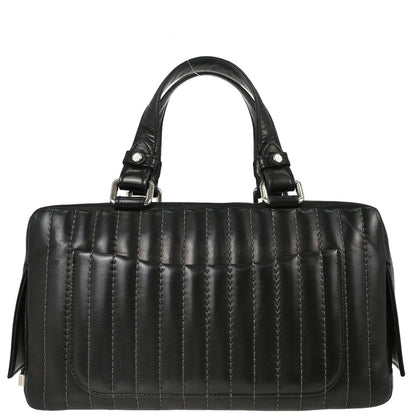 Chanel 2005-2006 Black Lambskin Mademoiselle Bowler Bag Handbag